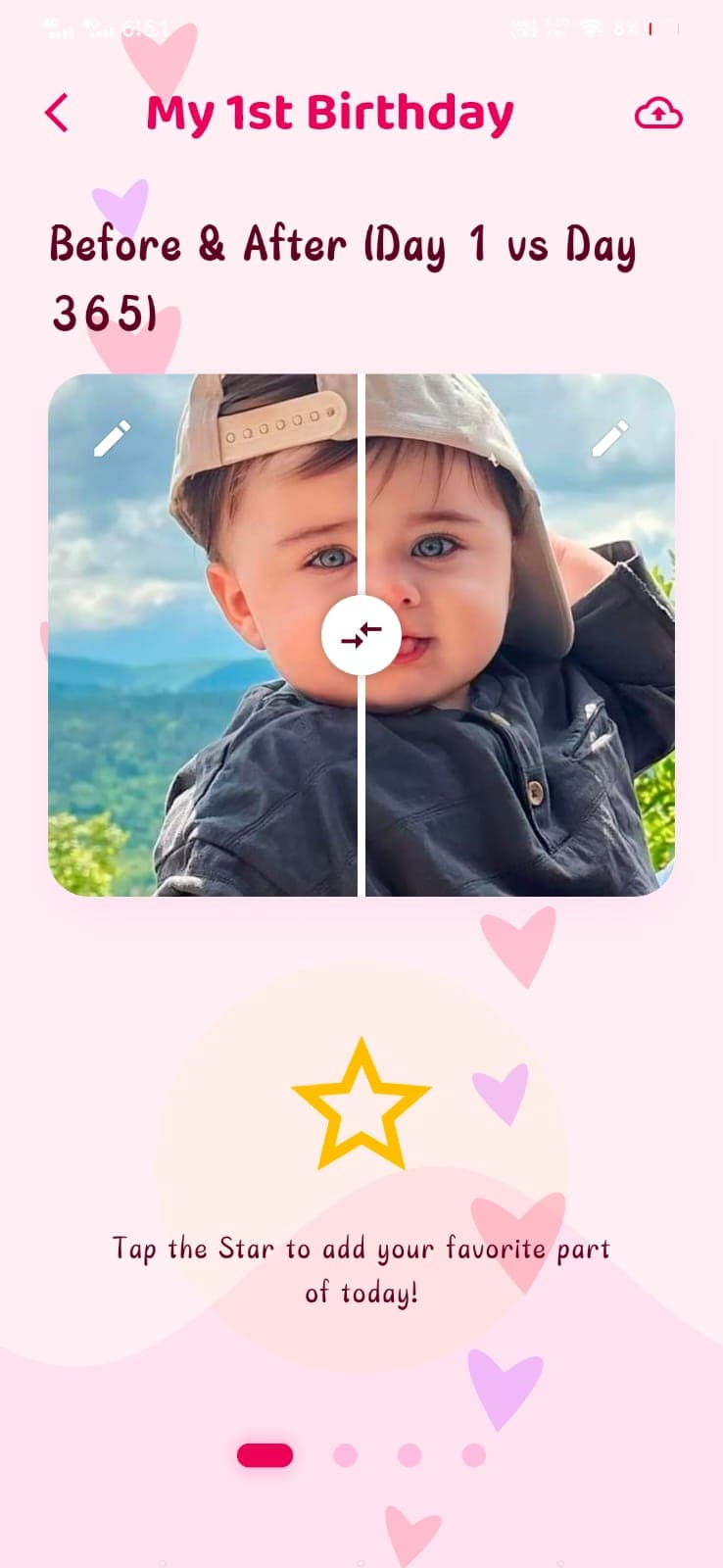 Little Forever first birthday memory screen